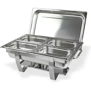 Speisenwärmer 4 Schalen Speisewärmer Warmhaltebehälter Chafing Dish Heiße Theke