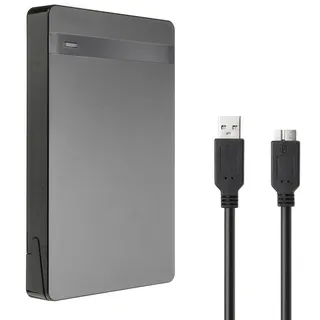 Schlankes 2,5-Zoll-SATA-USB-3.0-externes Festplatten-Computergehäuse, SSD-Adapterkassette mit USB-A-auf-B-Kabel, maximale Kapazität, unterstützt...