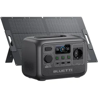 BLUETTI Stromerzeuger AC2A 204Wh/300W Tragbarer Solar Generator mit 100W Solarpanel, 0,30 in kW, (für Camping, Wandern, Hausgebrauch, App-Fernsteuerung, USB-C 100W), 600W Power Lifting/ LiFePO4 Batterie