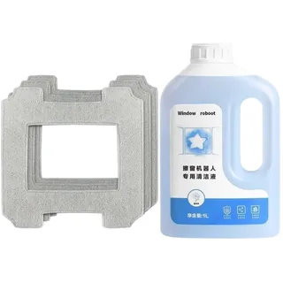 Fensterreinigungsroboter-Reinigungslösung und Wischpads, kompatibel mit Ecovacs Winbot W2 PRO Omni/ W2 PRO/ W2/ W1 PRO/ W1(A)