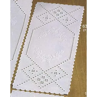 Permin Hardanger Tischläufer Stickpackung Hardanger mit Rosen Zählmuster