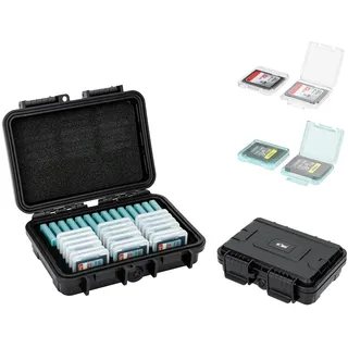 KIWIFOTOS SD-Karte & CF Express Typ A Kartenhalter Hülle mit individueller transparenter Kunststoff-Kartenschutz, wasserabweisend, stoßfest, staubdicht, für 14 x CFA und 18 x SD SDXC-Karten