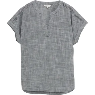 Tom Tailor Damen Loose Fit Bluse, blau, Uni, Gr. 34