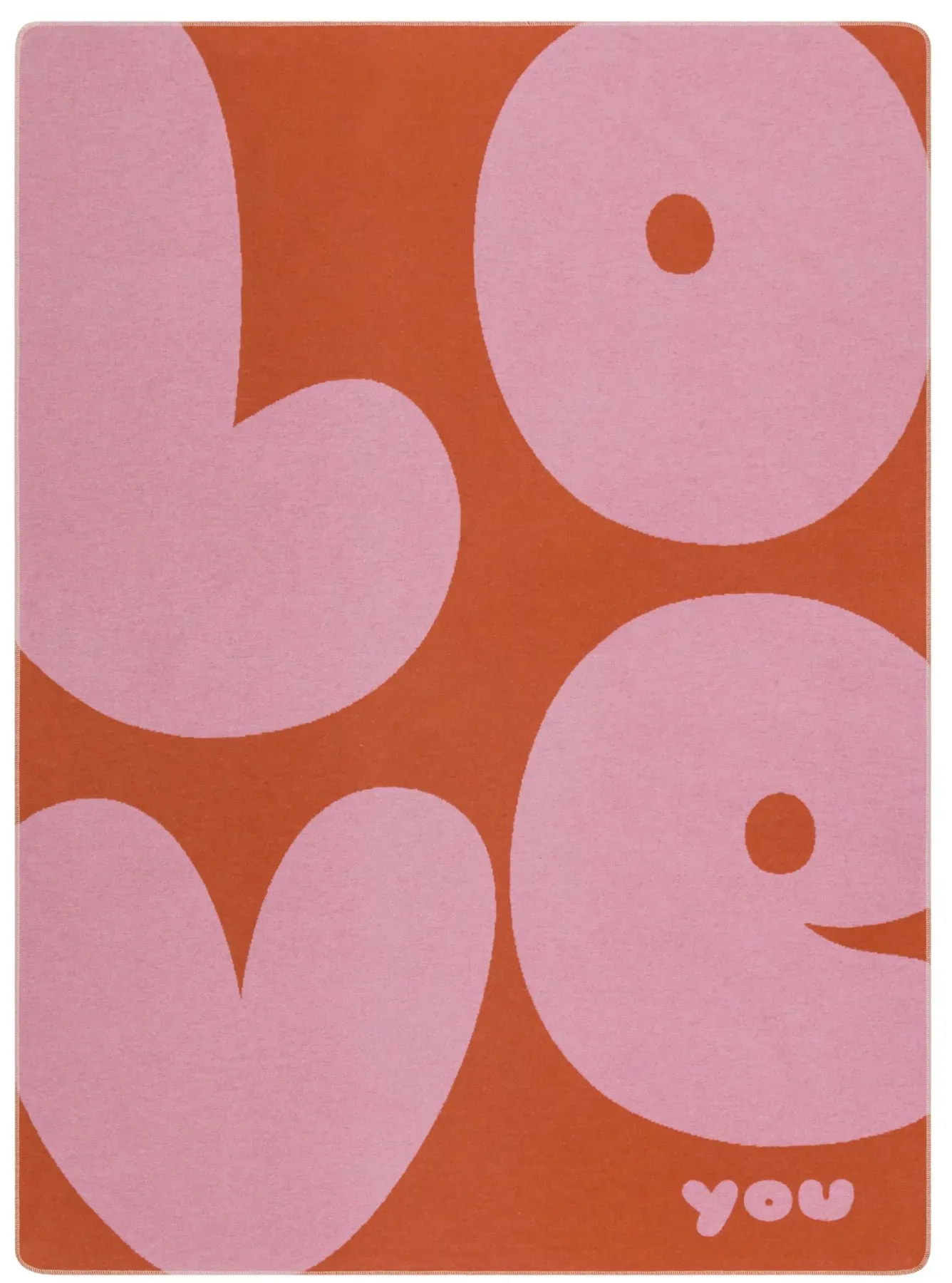 David Fussenegger Wohndecke Silvretta 'Love' 140 x 200 cm Dunkelorange