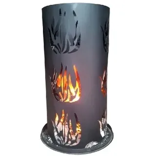 Lex Feuersäule Metall Ø 40 x H 60 cm grau
