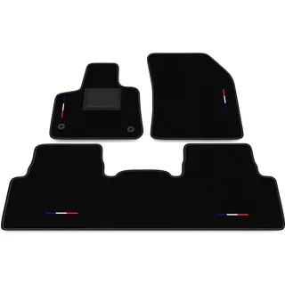 Fußmatten kompatibel mit Citroen C5 Aircross 2019-2025 - hinten verbunden, Stickerei Flagge Kit Personalisierte Autofußmatten Set, Teppich-Set, Autoteppich