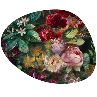 Arco Oval Tischmatte für Tisch mit Aufdruck 36x32 cm - Aufdruck Bouquet, mehrfarbige Muster, Bunt - Tischset, Tischdekoration für das Esszimmer, für Esstisch, Küchentisch - Einzigartiges Tischset