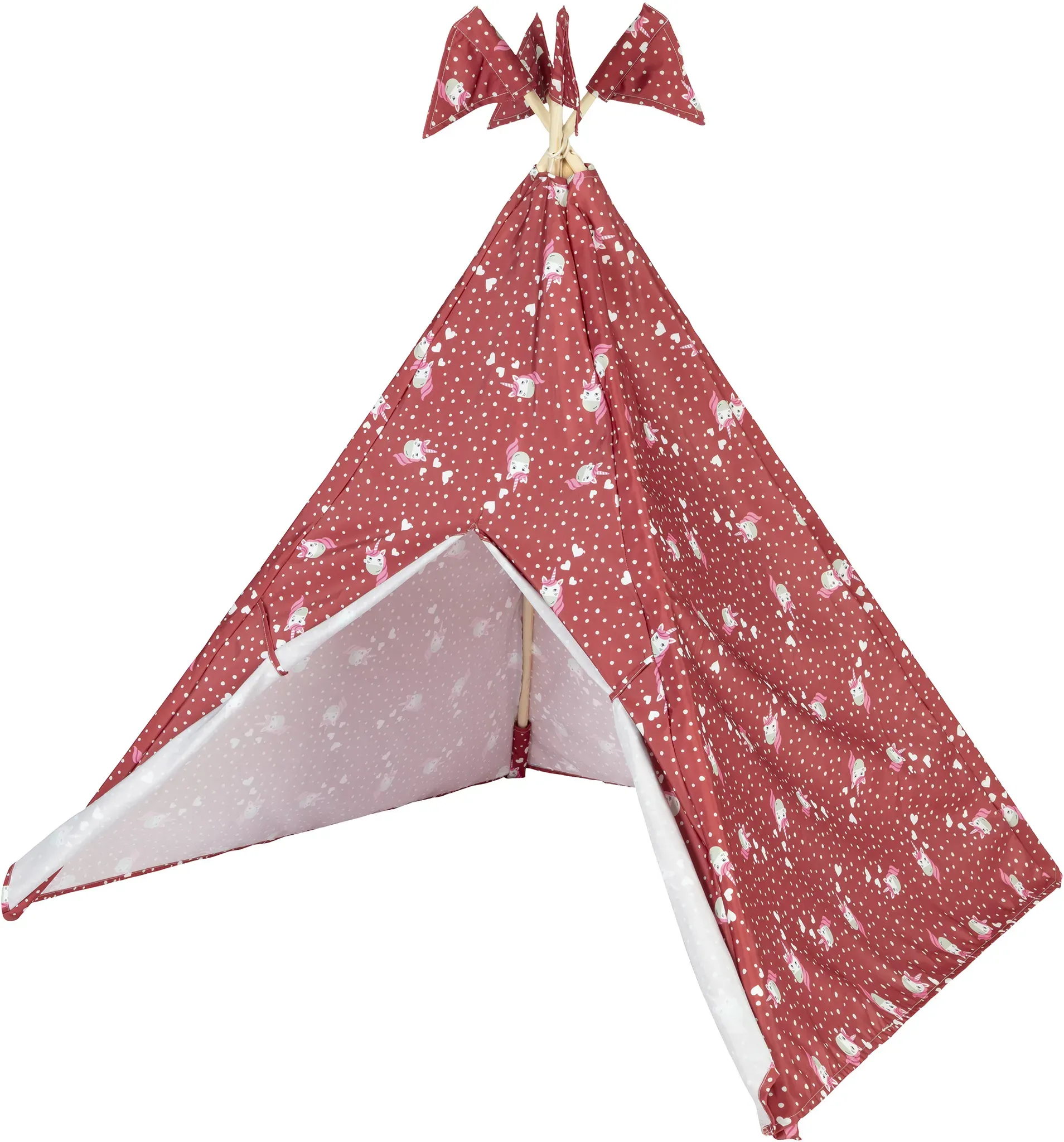 LUPILU® Holz Tipi Spielzelt (Rot)