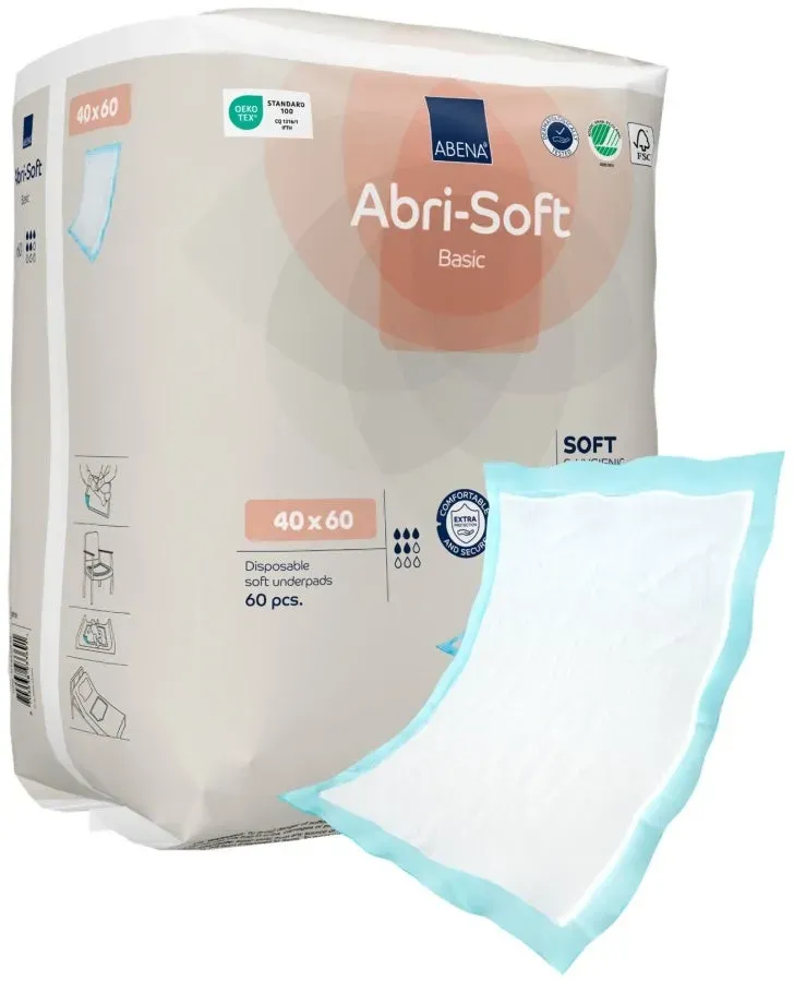 Abena Abri-Soft Basic 40 x 60 cm Einmalunterlagen 4 x 60 = 240 Stück