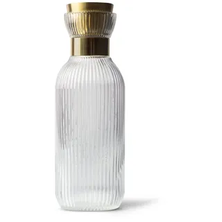 MAMEIDO Wasserkaraffe, aus mundgeblasenem Kristallglas mit edlem Ausgießer in 1 l und 1,5 l goldfarben 1000 ml | Ø 9.2 cm x 25.6 cm