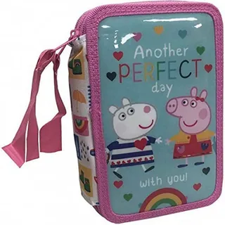 CYP BRANDS EP-333-PG Plumier 3 Pisos Con Material Escolar Peppa Pig Federmäppchen, bunt