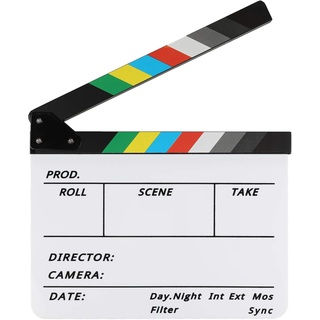 Filmklappe Hochwertige Regieklappe 30X25cm Bunt Directors Film für Filmen Video Requisiten Familiendekoration TV-Serie Studio live Werbung DIY-Video