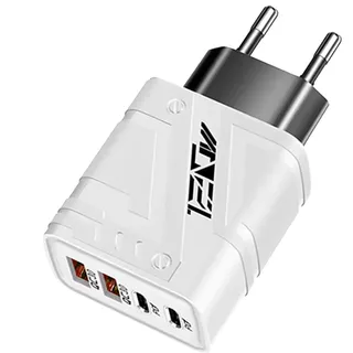 USB C Ladegerät, 120w 2pd+2usb Type-C Netzteil Für 16 15 14 13 12 11 Pro Max, USB C Adapter Schnellladegerät with 4 Ports Mehrfach Schnellladeblock, Weiß, Gelb, Schwarz