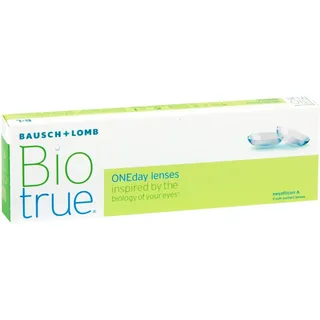 Bausch + Lomb Biotrue ONEday Tageslinsen, sphärische Kontaktlinsen, weich, 5 Stück/BC 8.6 mm/DIA 14.2 mm / -2.00 Dioptrien