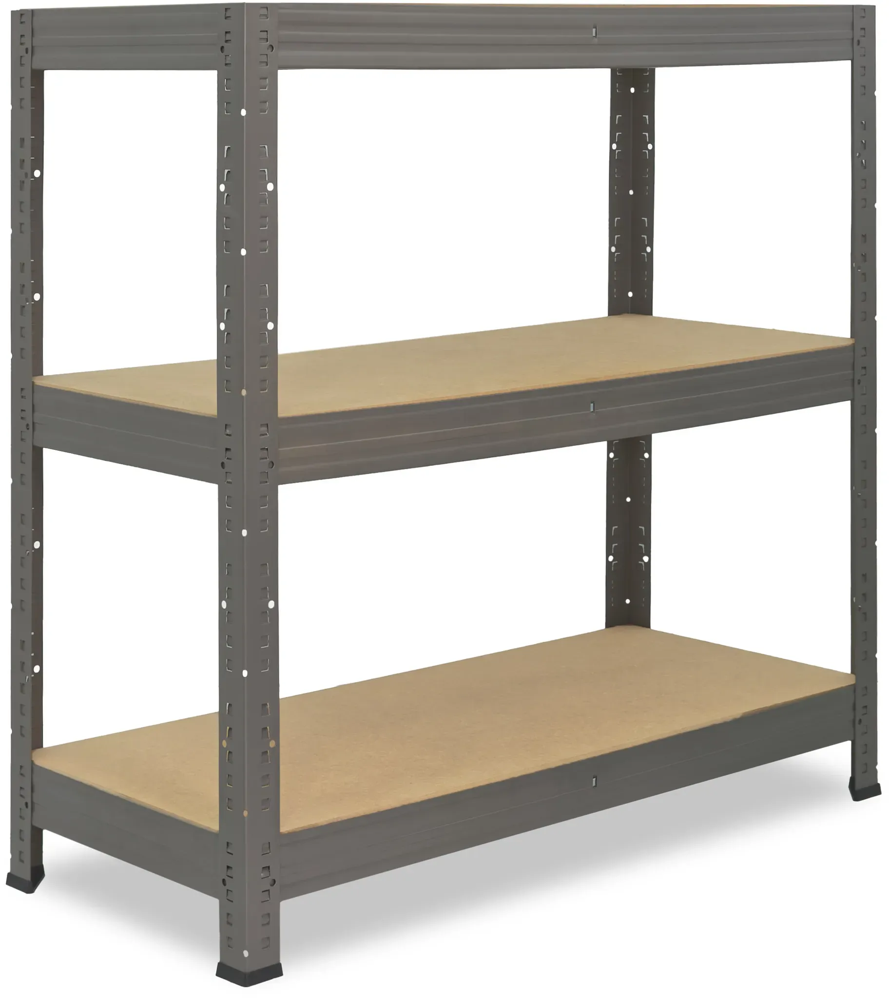 shelfplaza PRO 90x130x30 cm Schwerlastregal in grau mit 3 Böden und 175 kg Traglast pro Boden