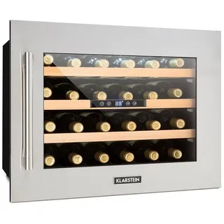 Klarstein Einbau-Weinkühlschrank, 1 Zonen Getränkekühlschrank Klein, Kleiner Weinschrank 57L, Wein-Kühlschrank Klein mit Glastür, Indoor/Outdoor