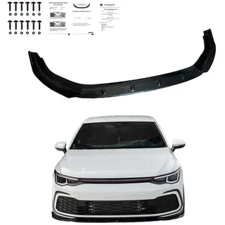 Frontlippe Frontspoiler kompatibel mit VW VOLKSWAGEN Golf 8 GTI GTE R Line 2020-2024 mit ABE TÜV Schwarz Glänzend