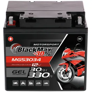 BlackMax GEL Motorradbatterie 12V 30Ah 330A EN DIN 53034