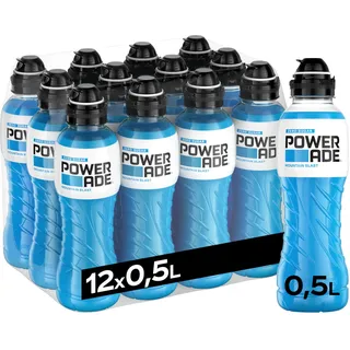 Powerade Sports Mountain Blast Zero, zuckerfreies Sport Getränk mit Fruchtmix-Geschmack, Sport Drink in stylischen Einweg Flaschen (12 x 500 ml)