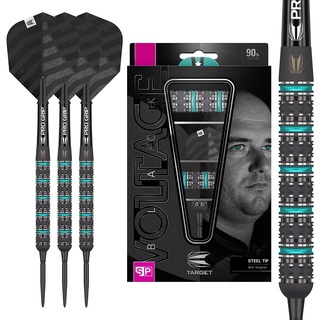 Target Darts Unisex-Adult Rob Cross Black Edition 90% Wolfram Swiss Point Steeldarts-Set Dartpfeile, Schwarz, 23G