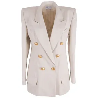 RUA & RUA Jackenblazer Zweireihige Jacke Blazer aus Baumwoll-Gabardine (1-tlg) weiß 36