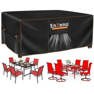 Enzeno Gartentisch Abdeckung 210 x 110 x 74 cm Grau