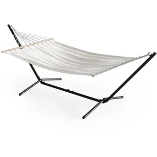 Hängemattengestell Hängematte mit Gestell 350cm weiß Metallgestell Sonnenliege