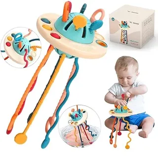 Jokooan Montessori Spielzeug für Babys, Spielzeug ab 1 Jahr Baby Spielzeug Motorikspielzeug Multisensorisches für Babys, Silikon Zugschnur Kleinkindspielzeug Geschenk für Kleinkinder