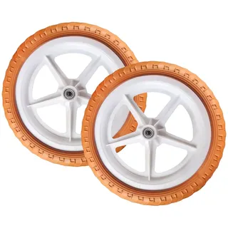 FashionCha 2 Stück Ersatzrad 12 Zoll Kinder Laufrad Räder Eva Schaumstoff Luftlose Reifen Zubehör Langlebige PP Felgen Kein Aufpumpen Erforderlich für Anfänger I, Rotbronze