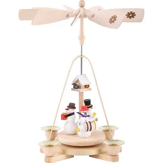 Richard Glässer GmbH Seiffen Erzgebirgische Volkskunst Richard Glässer GmbH Weihnachtspyramide musizierende Schneemänner, 28 cm, hoch, original Erzgebirge...