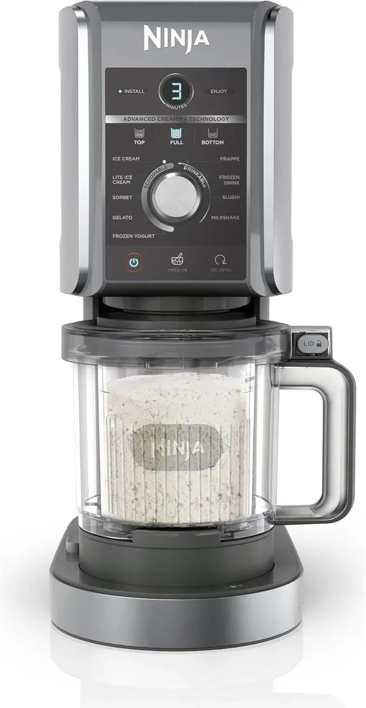 Ninja Creami Deluxe NC501EU, Eisherstellung, Silber, Schwarz