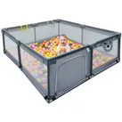 Relaxdays Laufstall Baby mit 50 Bällen Grau