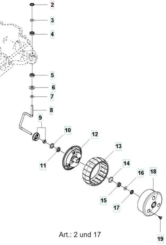 Husqvarna Sicherungsscheibe zur Fixierung des Vorderrads 310 315 315X (1 Stk.)