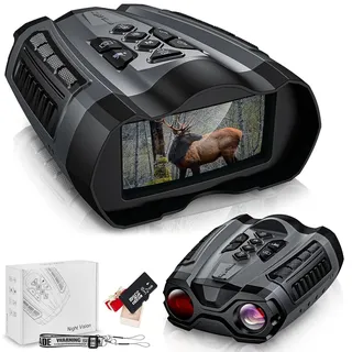 Digitales Nachtsichtgerät, Full HD-4K-Fotos/1080p-Videos 10x Digital Zoom 984ft Erkennungsweite 3.5" TFT Bildschirm IR Nachtsicht Wasserdichtes Fernglas für Völlige Dunkelheit, mit 32GB Card