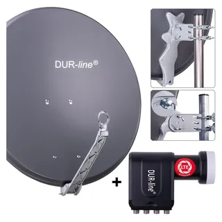 Dur-Line Select 8 Teilnehmer Set - Qualitäts-Alu-Satelliten-Komplettanlage - Sel...