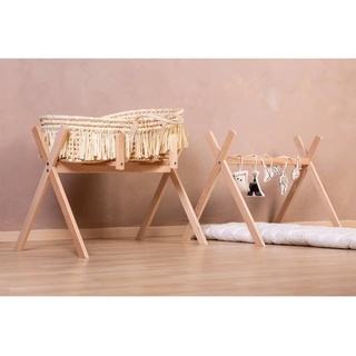 Childhome Tipi Moseskorb Ständer für Monatskorb, Bogen, Holz, Natur