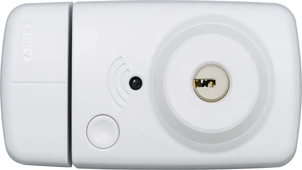 ABUS Tür-Zusatzschloss 7025A mit Alarm, weiß, ohne Zylinder