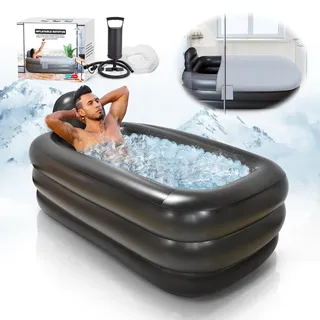 Tragbare Badewanne für Erwachsene,Eisbadewanne für Sportler,aufblasbare Badewanne mit Luftpumpe,einfach aufzublasen,Abfluss,kalte Tauchwanne,tragbare Wanne für Home SPA,heißes Bad