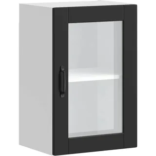 vidaXL Küchen-Hängeschrank mit Glastür Porto Schwarz