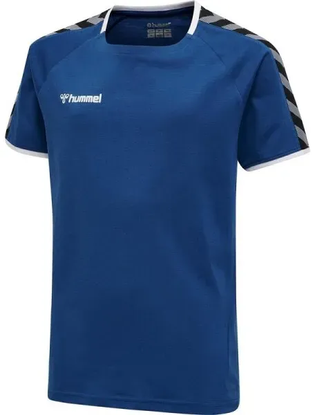 hummel Authentic Poly T-Shirt Kinder - blau/weiß-140