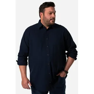 Men Plus Kurzarmhemd Men+ Flanellhemd Langarm Kentkragen Comfort Fit blau|schwarz 4XL