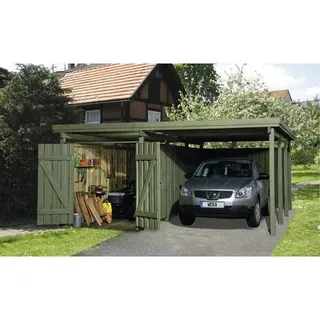 Einzelcarport weka A2 Gr. 3 inkl. Geräteraum 512x602 cm kesseldruckimprägniert