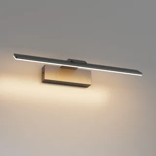 Klighten Spiegelleuchte Bad LED 40cm 12W, Spiegellampe Bad IP44, Badezimmer Lampe Wand Aluminium Badleuchte Badlampe Wand, 60 LEDs, 1100 Lumen, Warmweiß 3000K, Schwarz