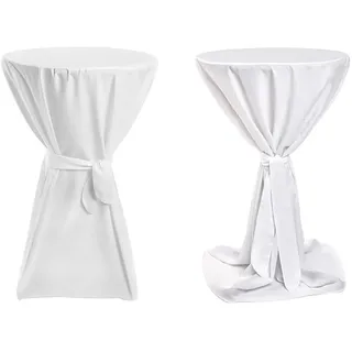 TexDeko Stehtischhusse Premium Weiß Ø 70 cm