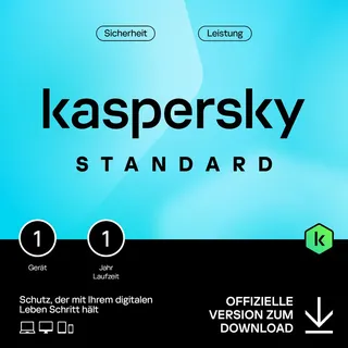 Kaspersky Standard Anti-Virus 2024 - 2025  1-2 Geräte/ 2 Jahre Online-Banking Leistungsoptimierung  PC/Mac/Mobile  Aktivierungscode per Email