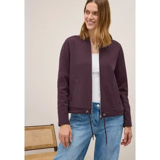 Cecil Sweatjacke, Sweat Blouson mit Tunnelzug und Stehkragen Cecil mulberry red L (42)
