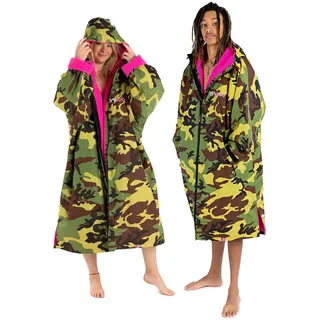 Dryrobe Advance Wickelmantel, langärmelig, wasserdicht, Camo Pink, X-Large - XL