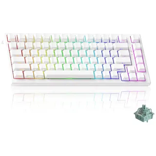 Akko TAC75 HE 8.000 Hz Rapid Trigger Gaming-Tastatur, 75% kabelgebunden, Hall-Effekt-Tastatur mit Magnetschalter, Einstellbarer Ansprechzeit, Snap-Tap, ARGB (Weiß glänzend, AstroAim-Schalter)
