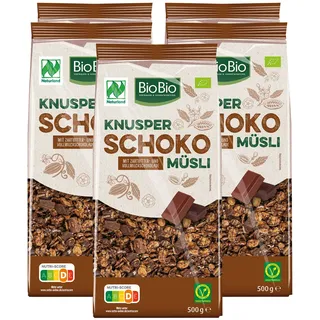 BioBio Knusper Schoko Müsli 500 g, 5er Pack