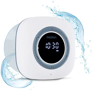 MEDION S66884 Duschradio Badradio Display Saugnapf Bluetooth 30W IPX6 weiß
